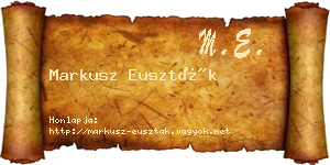 Markusz Euszták névjegykártya